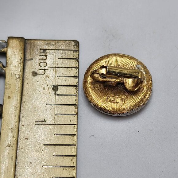 Vintage 1960s ART Arthur Pepper Orange Enamel Sun Burst Mod Earrings Button Gogo - Picture 5 of 5